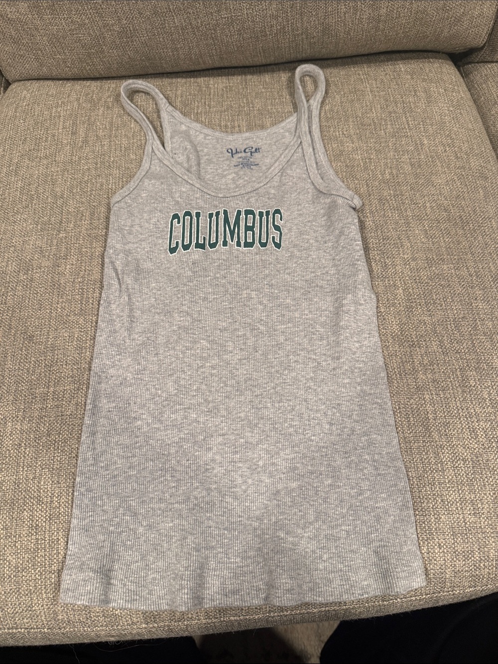 Brandy Melville Gray Ribbed 'Columbus' Tank